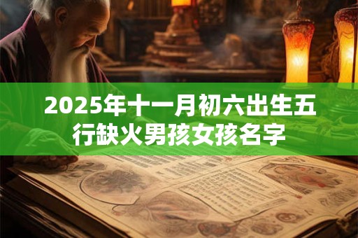 2025年十一月初六出生五行缺火男孩女孩名字