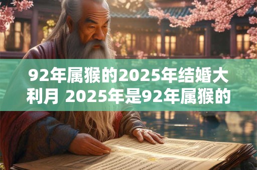 92年属猴的2025年结婚大利月 2025年是92年属猴的结婚吉利月吗