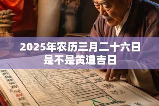 2026年农历三月二十六日是不是黄道吉日