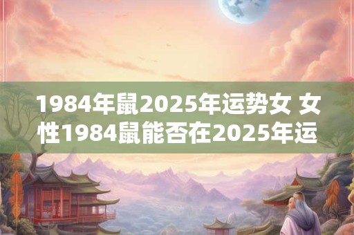 1984年鼠2025年运势女 女性1984鼠能否在2025年运势大好