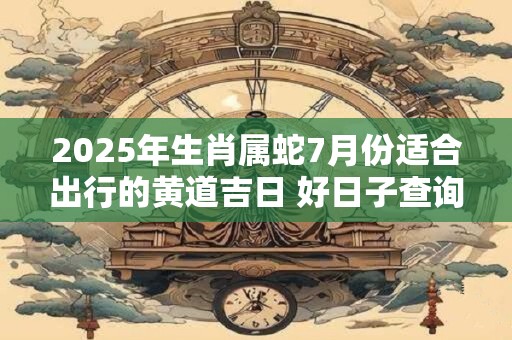 2025年生肖属蛇7月份适合出行的黄道吉日 好日子查询