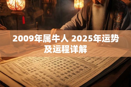 2009年属牛人 2025年运势及运程详解