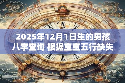 2025年12月1日生的男孩八字查询 根据宝宝五行缺失起名字