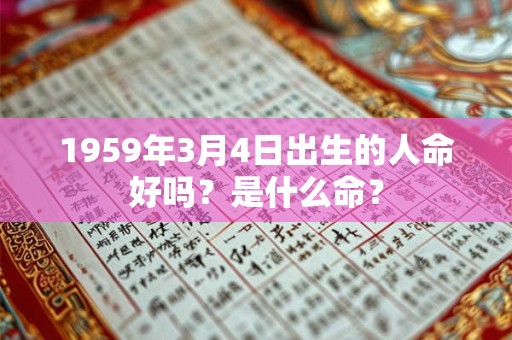 1959年3月4日出生的人命好吗？是什么命？