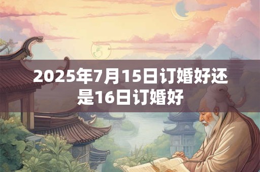 2025年7月15日订婚好还是16日订婚好 2025年7月15日订婚好还是16日订婚好