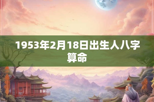 1953年2月18日出生人八字算命 1953年2月18日出生人八字算命