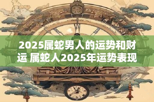 2026属蛇男人的运势和财运 属蛇人2026年运势表现