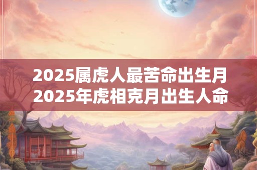 2025属虎人最苦命出生月 2025年虎相克月出生人命运最苦