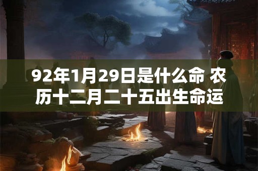 92年1月29日是什么命 农历十二月二十五出生命运