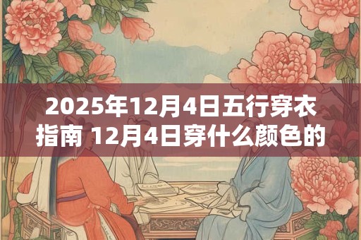 2026年12月4日五行穿衣指南 12月4日穿什么颜色的衣服 2026年12月4日五行穿衣指南 12月4日穿什么颜色的衣服