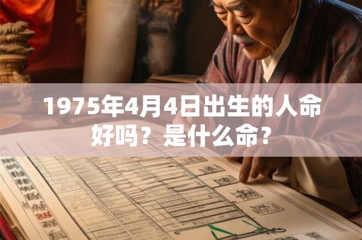 1975年4月4日出生的人命好吗？是什么命？