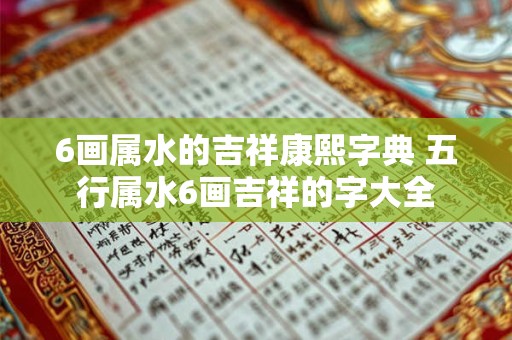 6画属水的吉祥康熙字典 五行属水6画吉祥的字大全