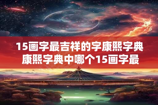 15画字最吉祥的字康熙字典 康熙字典中哪个15画字最具吉祥意义