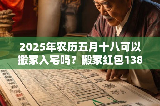 2025年农历五月十八可以搬家入宅吗？搬家红包138还是168？