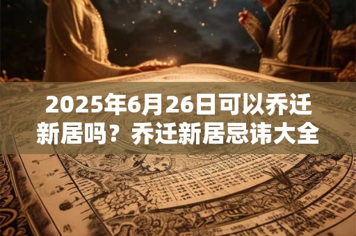 2025年6月26日可以乔迁新居吗？乔迁新居忌讳大全