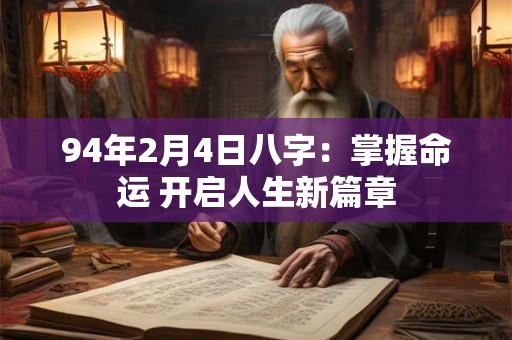 94年2月4日八字：掌握命运 开启人生新篇章