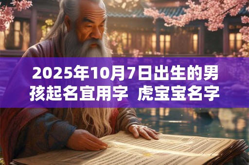 2025年10月7日出生的男孩起名宜用字  虎宝宝名字