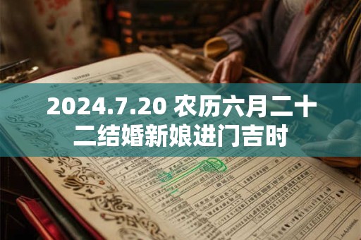 2024.7.20 农历六月二十二结婚新娘进门吉时