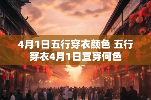 4月1日五行穿衣颜色 五行穿衣4月1日宜穿何色 4月1日五行穿衣颜色 五行穿衣4月1日宜穿何色
