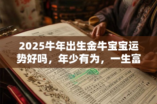 2025牛年出生金牛宝宝运势好吗，年少有为，一生富贵多金