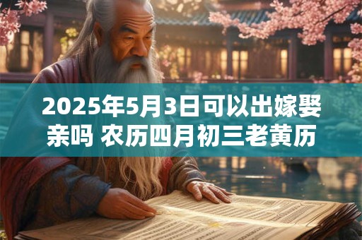 2025年5月3日可以出嫁娶亲吗 农历四月初三老黄历查询
