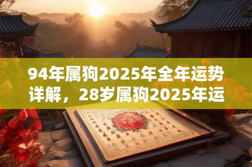 94年属狗2025年全年运势详解，28岁属狗2025年运势如何？