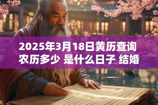 2025年3月18日黄历查询 农历多少 是什么日子 结婚吉时
