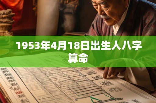1953年4月18日出生人八字算命 1953年4月18日出生人八字算命