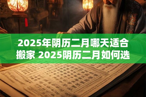 2025年阴历二月哪天适合搬家 2025阴历二月如何选搬家吉日