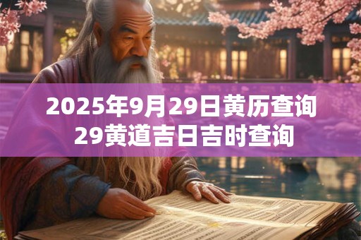 2025年9月29日黄历查询 29黄道吉日吉时查询