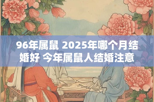 96年属鼠 2025年哪个月结婚好 今年属鼠人结婚注意事项
