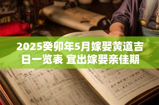 2025癸卯年5月嫁娶黄道吉日一览表 宜出嫁娶亲佳期