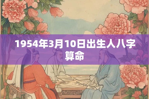 1954年3月10日出生人八字算命