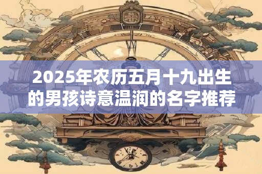 2026年农历五月十九出生的男孩诗意温润的名字推荐