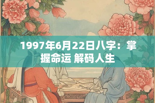 1997年6月22日八字:掌握命运 解码人生 1997年6月22日八字:掌握命运 解码人生