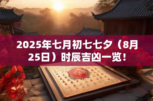 2025年七月初七七夕（8月25日）时辰吉凶一览！