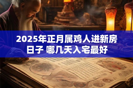 2025年正月属鸡人进新房日子 哪几天入宅最好
