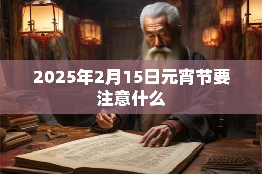 2025年2月15日元宵节要注意什么
