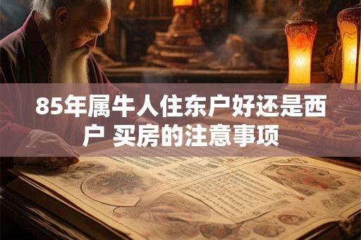 85年属牛人住东户好还是西户 买房的注意事项