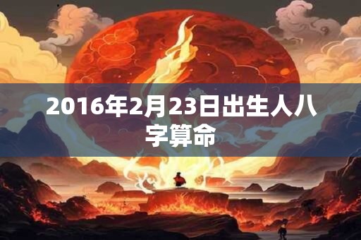 2016年2月23日出生人八字算命
