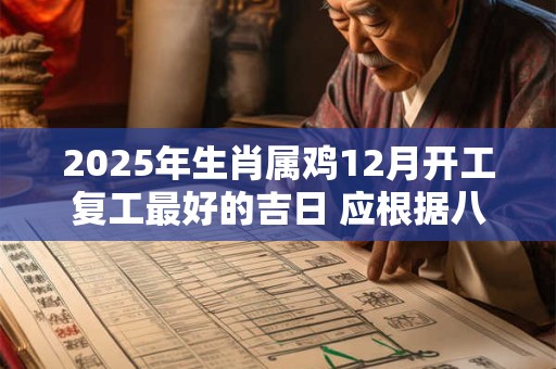 2025年生肖属鸡12月开工复工最好的吉日 应根据八字查看 2025年生肖属鸡12月开工复工最好的吉日 应根据八字查看