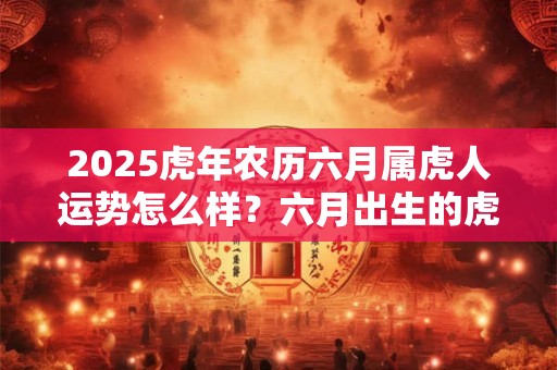 2025虎年农历六月属虎人运势怎么样？六月出生的虎好吗