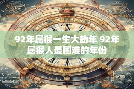 92年属猴一生大劫年 92年属猴人最困难的年份
