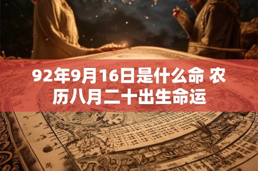 92年9月16日是什么命 农历八月二十出生命运