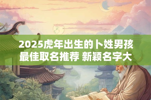 2025虎年出生的卜姓男孩最佳取名推荐 新颖名字大全