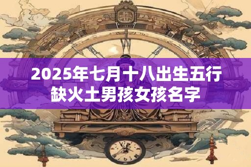 2025年七月十八出生五行缺火土男孩女孩名字