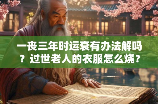 一丧三年时运衰有办法解吗？过世老人的衣服怎么烧？
