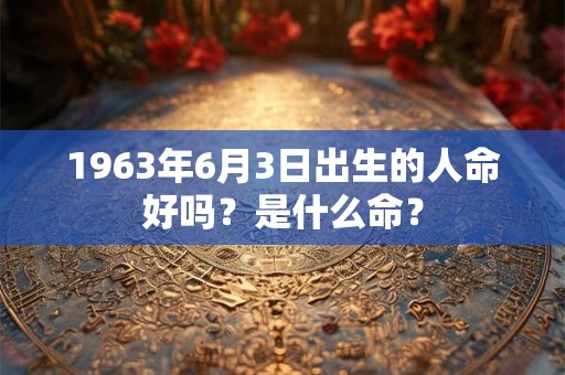 1963年6月3日出生的人命好吗？是什么命？