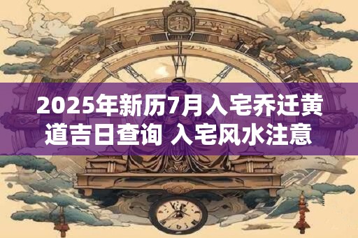 2025年新历7月入宅乔迁黄道吉日查询 入宅风水注意事项