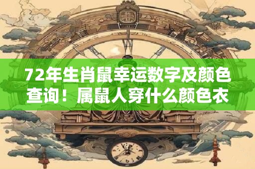 72年生肖鼠幸运数字及颜色查询！属鼠人穿什么颜色衣服吉利
